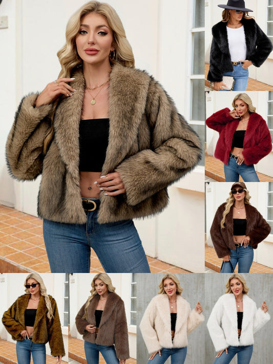 Faux Fur Plush Coat
