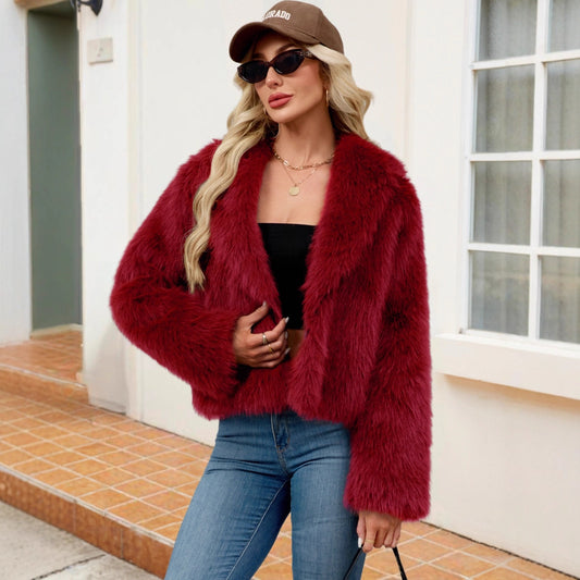Faux Fur Plush Coat