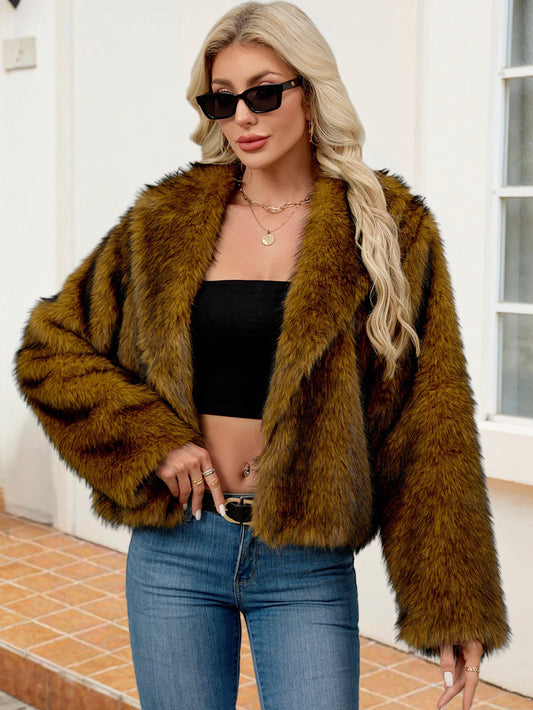 Faux Fur Plush Coat