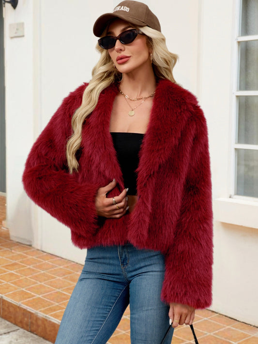 Faux Fur Plush Coat