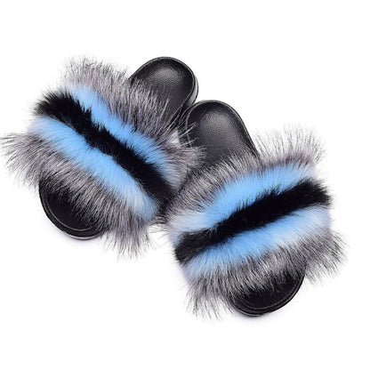 Faux fur sandals