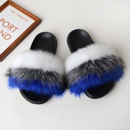 Faux fur sandals