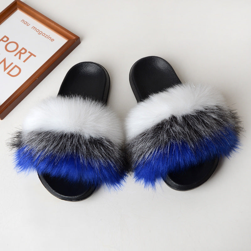 Faux fur sandals