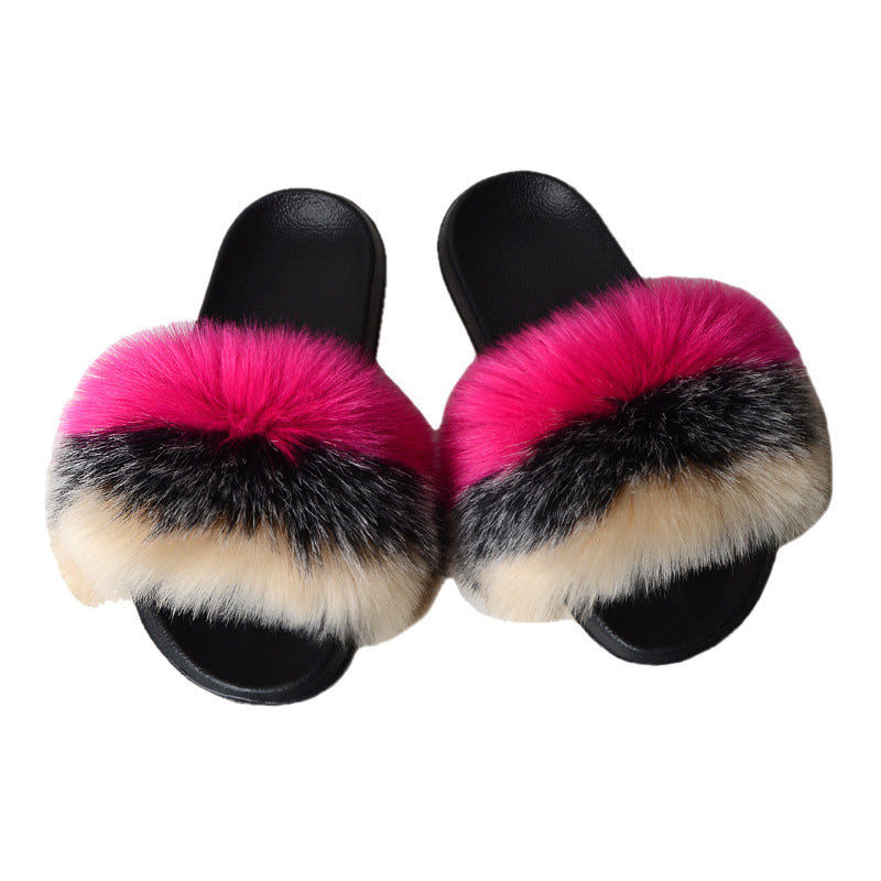 Faux fur sandals