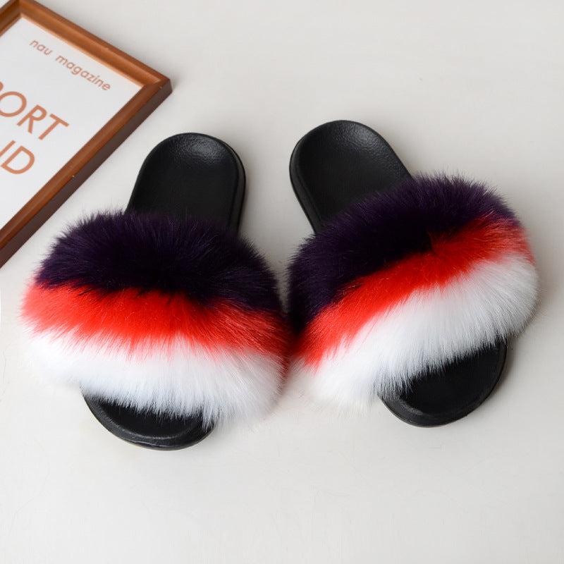 Faux fur sandals