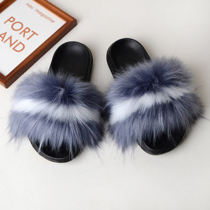 Faux fur sandals
