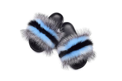 Faux fur sandals