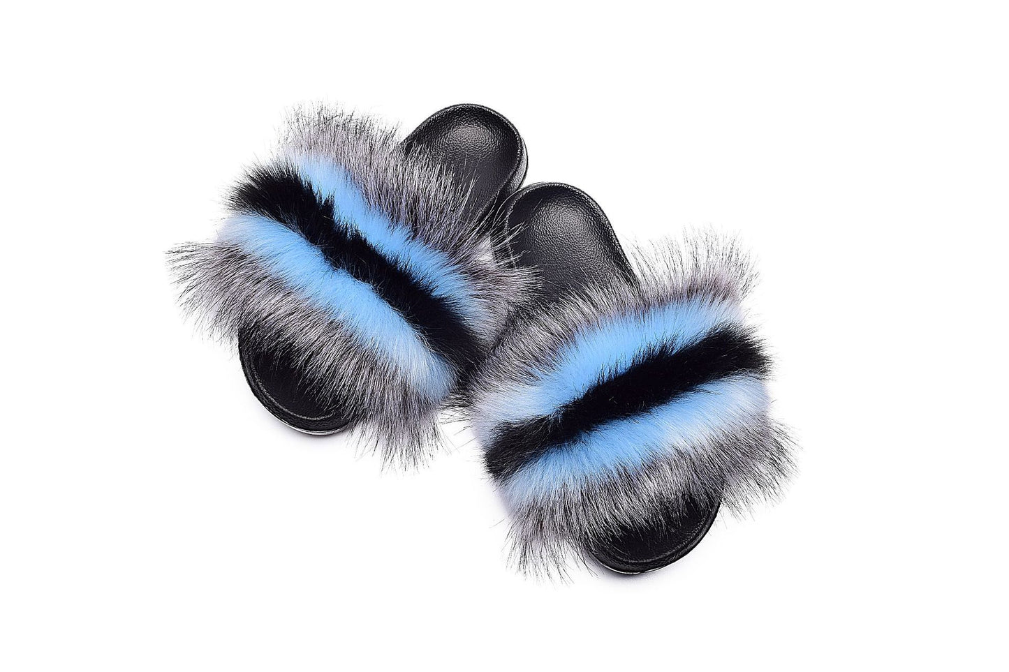 Faux fur sandals