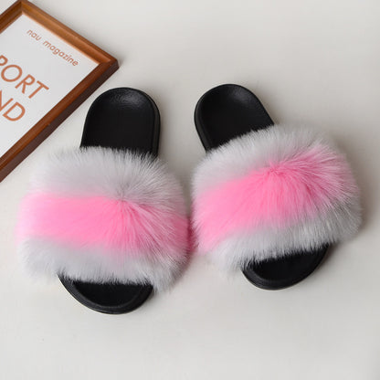 Faux fur sandals