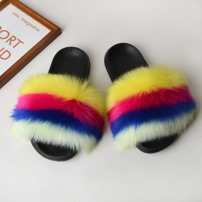 Faux fur sandals