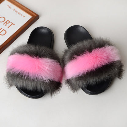 Faux fur sandals