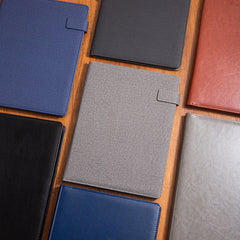 Blue Fabric Pu Clip + Notepad