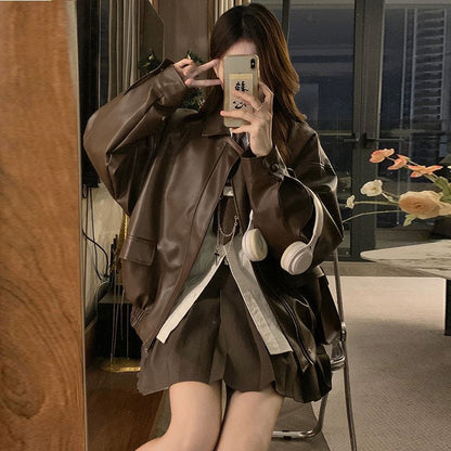 faux leather jacket
