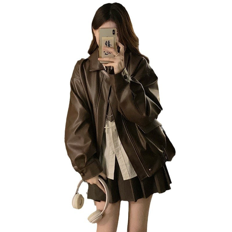 faux leather jacket