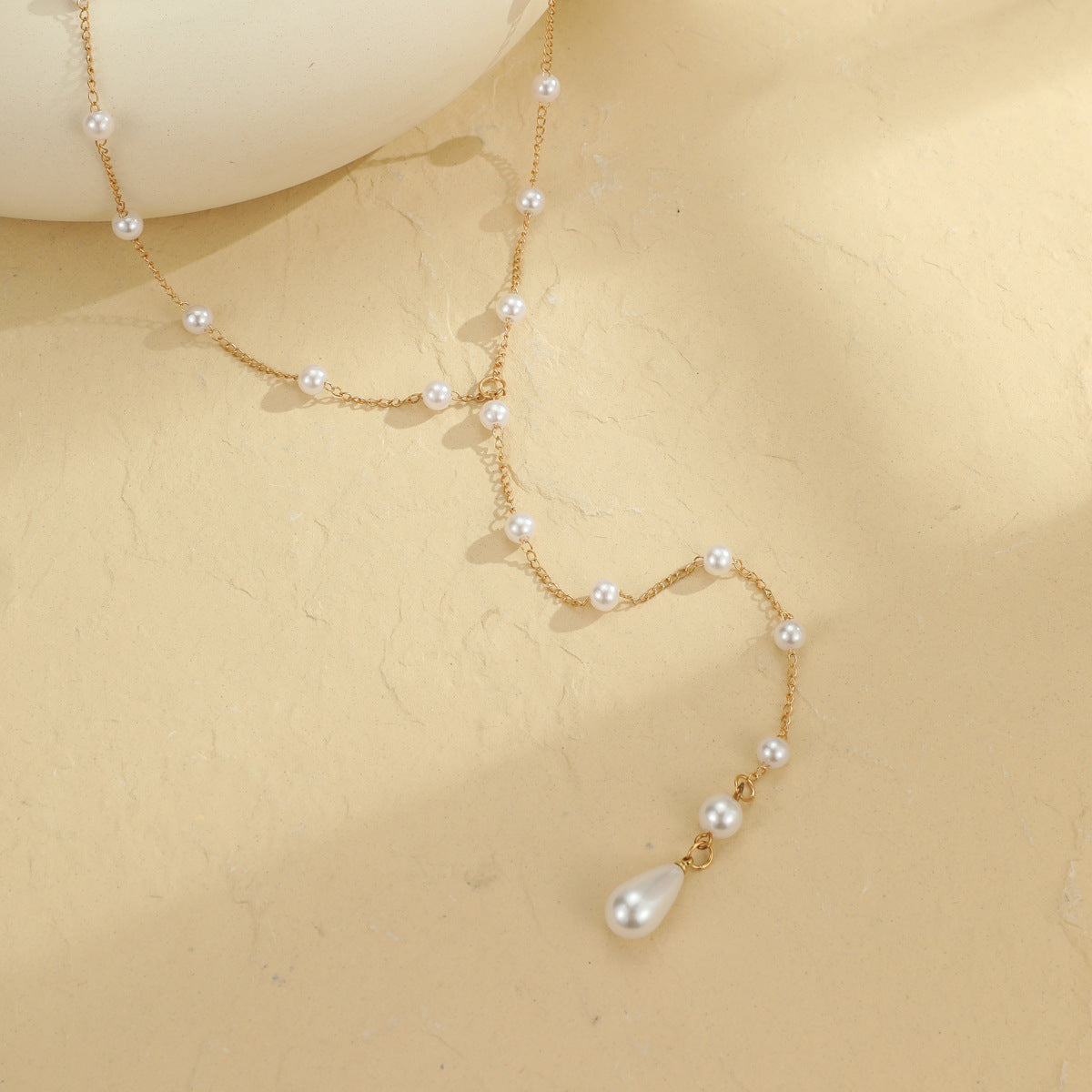 Faux Pearl Tassel Body Chain