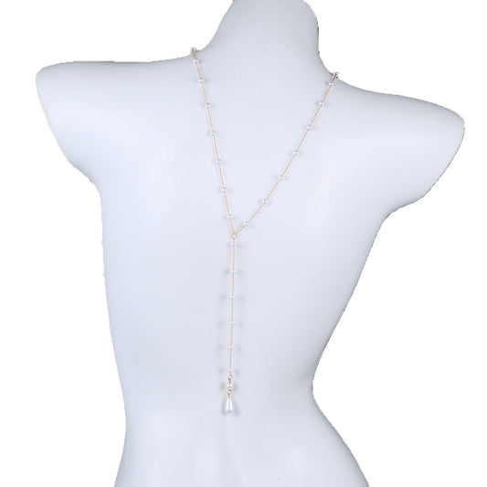 Faux Pearl Tassel Body Chain