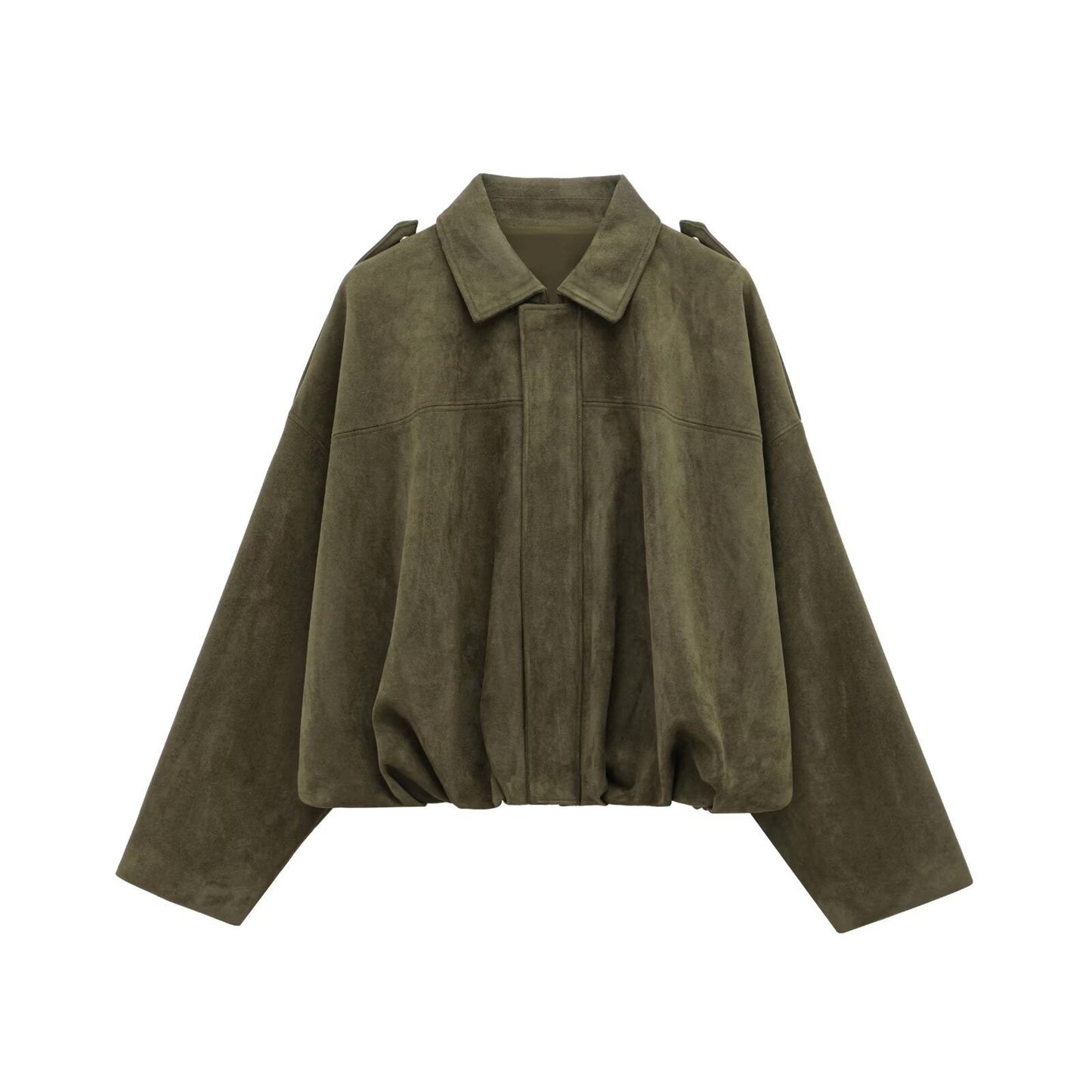 Faux Suede Bomber Jacket