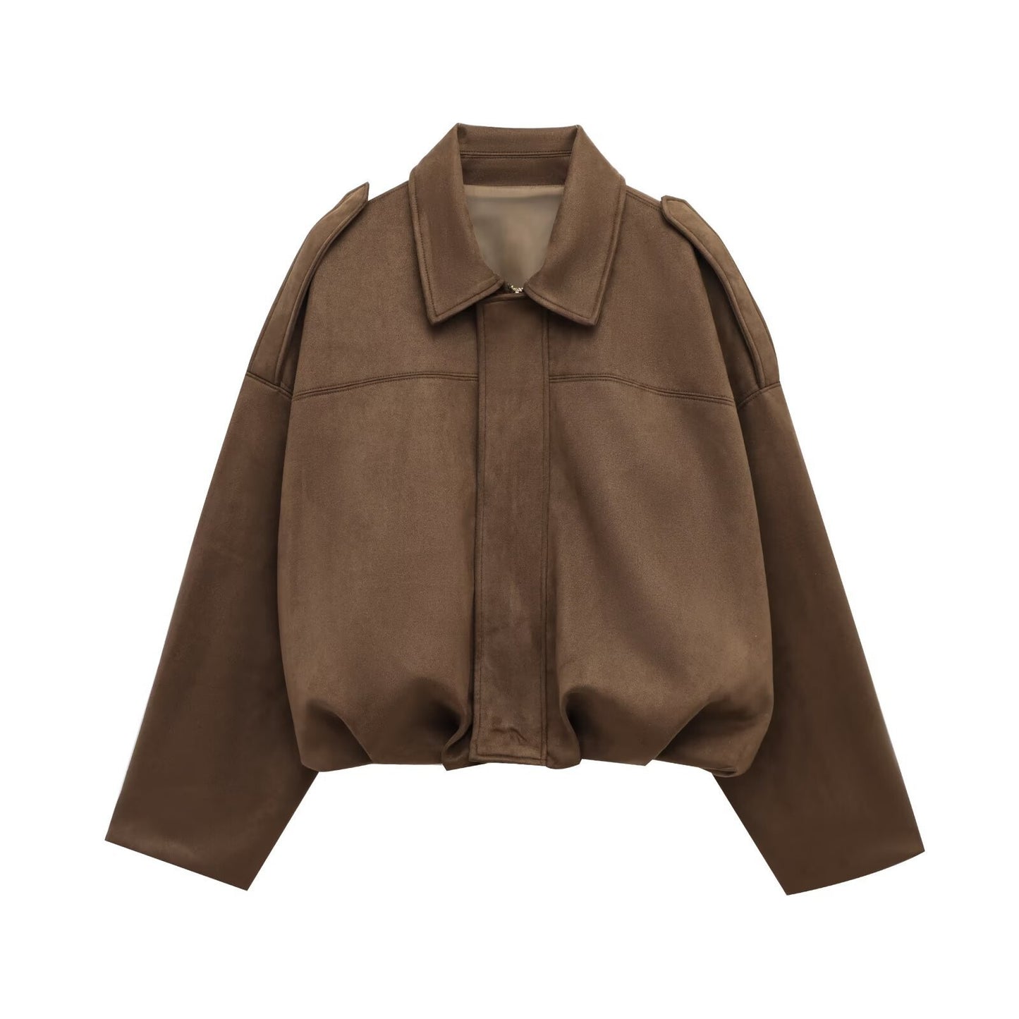 Faux Suede Bomber Jacket