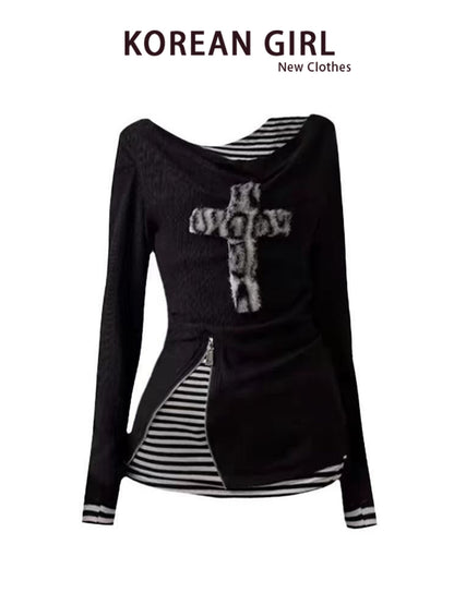 Faux two-piece T-shirt