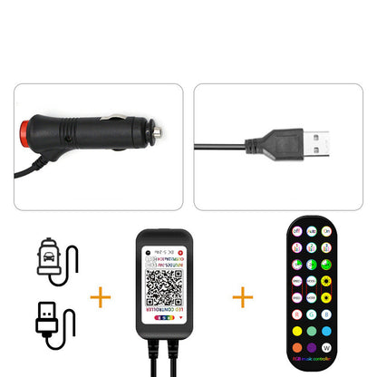 LED Car Interior Light Ambient Lamp with RGB Music Control