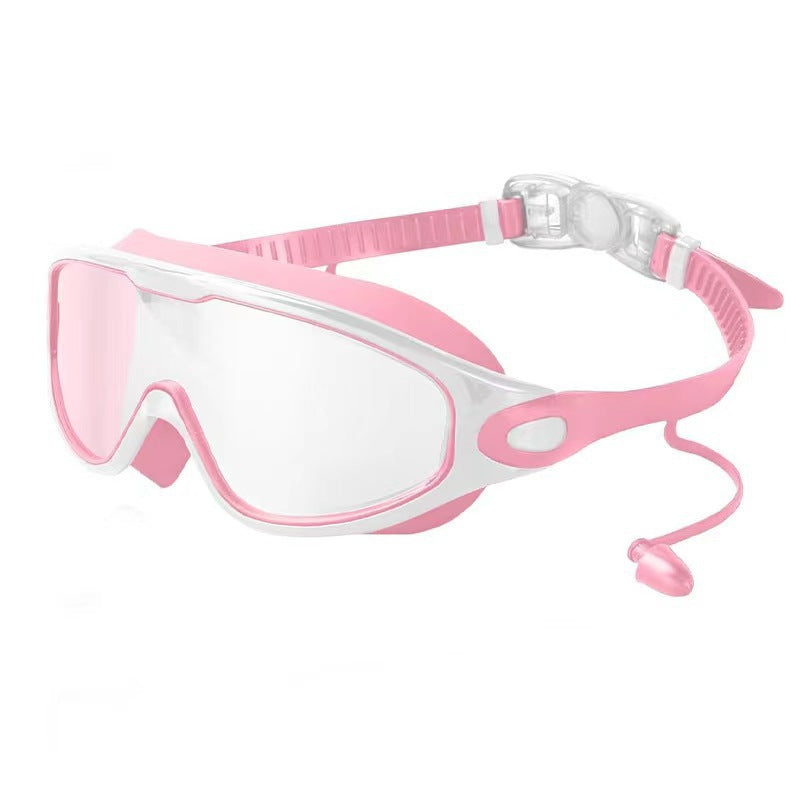 Large Frame Anti Fog Swimming Goggles With Earplugs Uses Now
