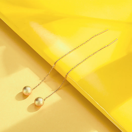 Titanium Steel Bead Earrings Korean Style Chic Jewelry Wear