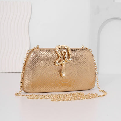 European American Snake Print Evening Tote for Women