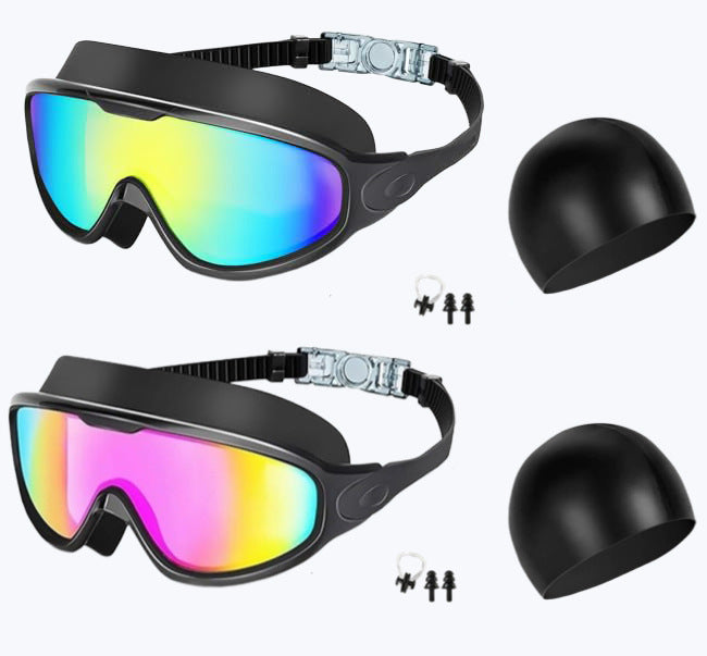 Large Frame Anti Fog Swimming Goggles With Earplugs Uses Now