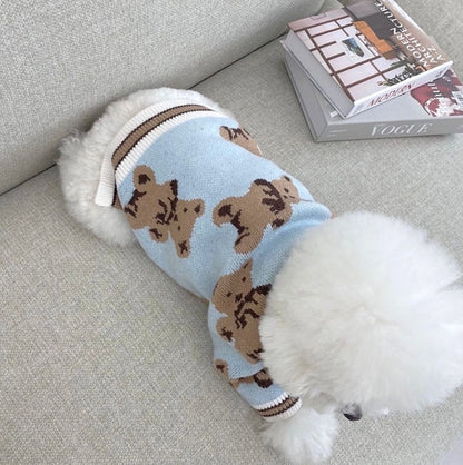 Dog & Cat Sweater – Preppy Style V-Neck Striped Vest for Pets