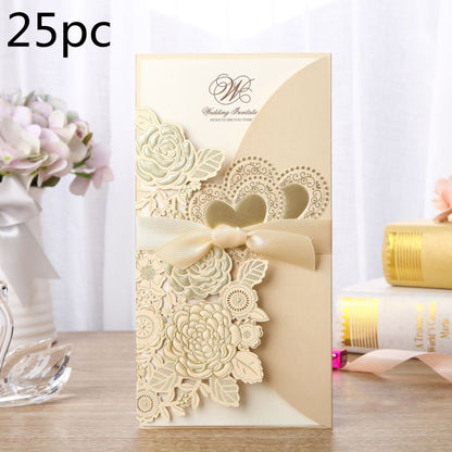 Chinese Style Wedding Invitation Vertical Ribbon Design Cards