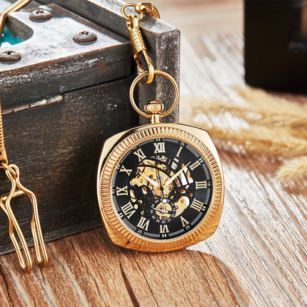 Buy Trendy Classic Retro Pocket Watch with Chain for Men