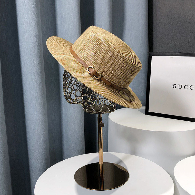 Summer beach hat for women wearing straw hats