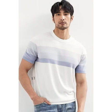 Summer New Light Short Sleeve Knitted Sweater for Men