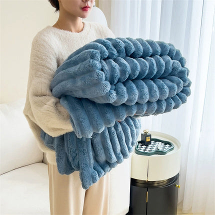 Buy Soft Velvet Fur Blanket Soft Thickening Fur Blanket for Bed