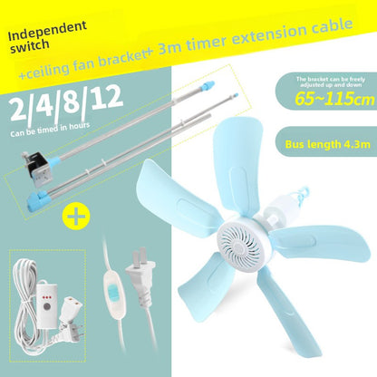 Mini Ceiling Fan with Strong Wind Power and Quiet Cooling