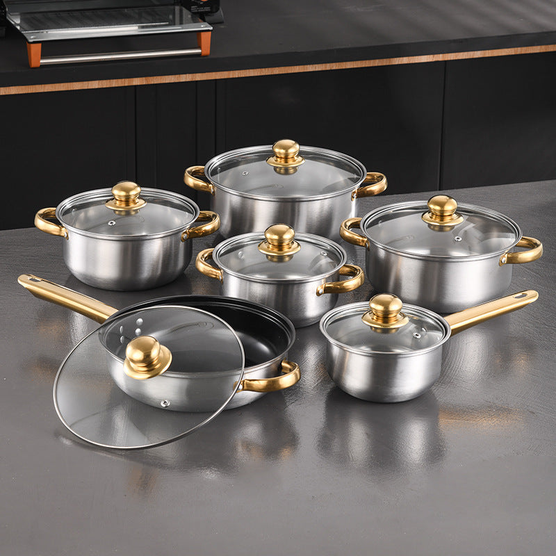 Stainless Steel Cookware Durable Kitchen Pots and Pans Set