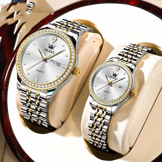 New Diamond-Embedded Trendy Waterproof Watch Stylish Durable