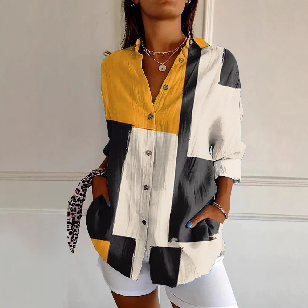 Womens Floral Pattern 3D Printed Long-Sleeve Shirt Online