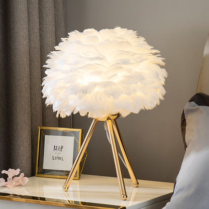 Feather bedside lamp