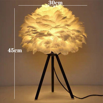 Feather bedside lamp