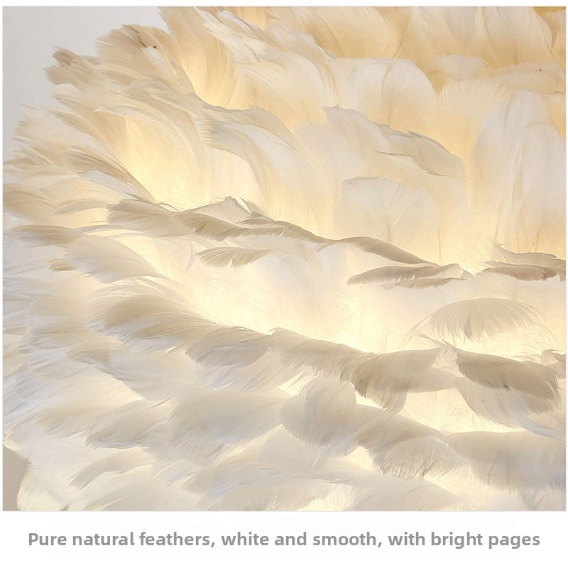 Feather bedside lamp