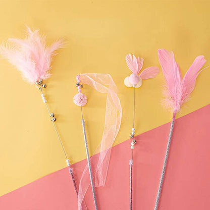 Feather Bell Cat Teaser Wand Toys