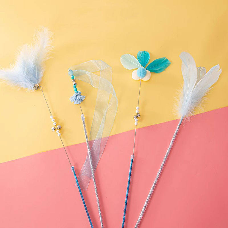 Feather Bell Cat Teaser Wand Toys