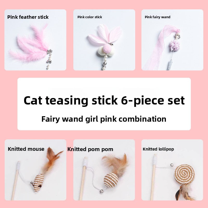 Feather Bell Cat Teaser Wand Toys