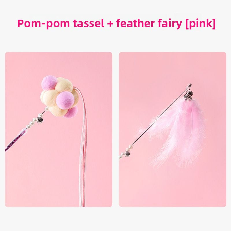 Feather Bell Cat Teaser Wand Toys