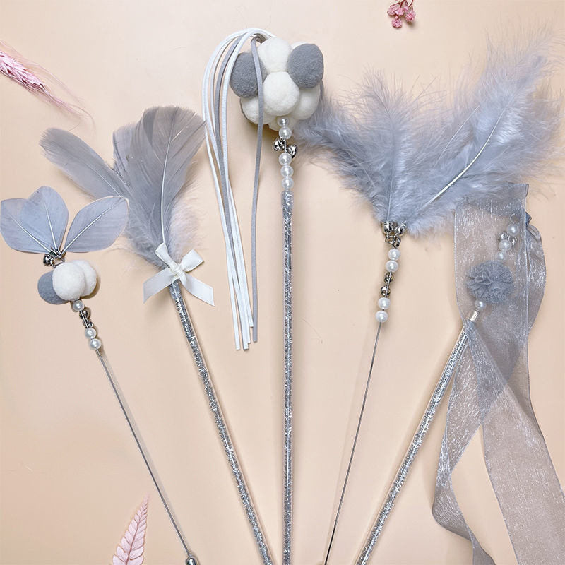Feather Bell Cat Teaser Wand Toys