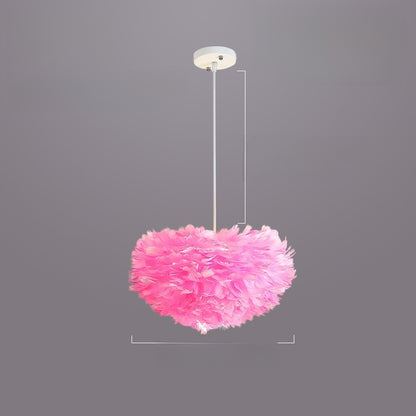 Feather chandelier light