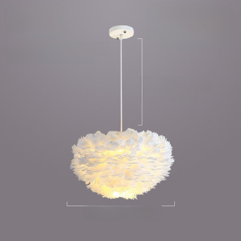 Feather chandelier light