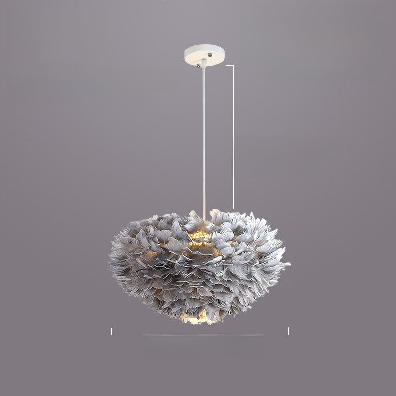 Feather chandelier light