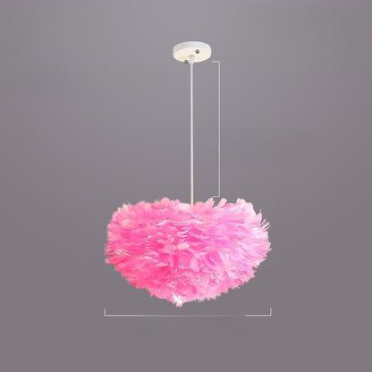 Feather chandelier light